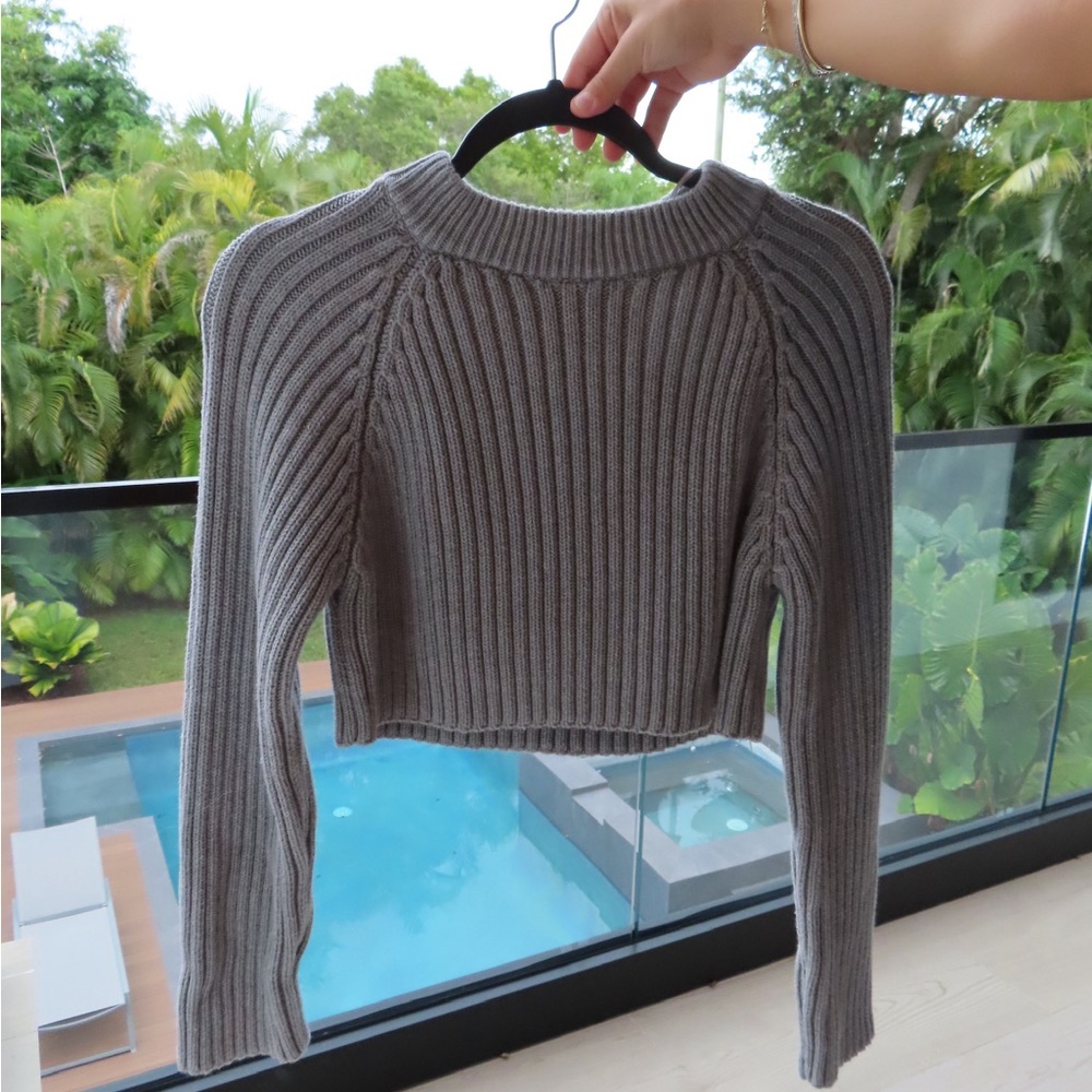 Zara Cropped Ribbed Sweater